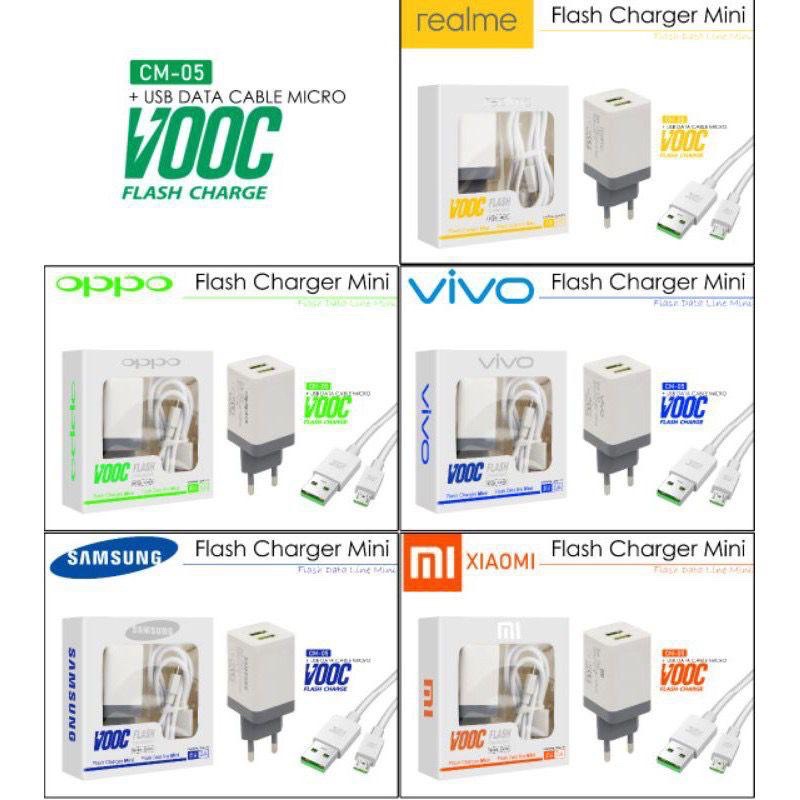 CHARGER VOOC MINI + KABEL MICRO USB / V8 BRANDED 2 USB TC VOOC MINI