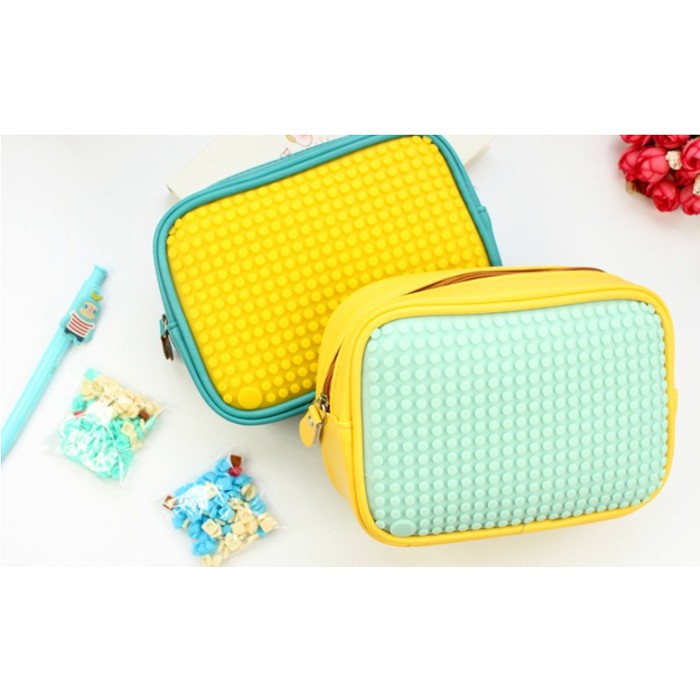 

Dompet Tempat Pensil Lego Tempat Pensil Pixel Dompet Kartu - HSH015 - Biru Muda