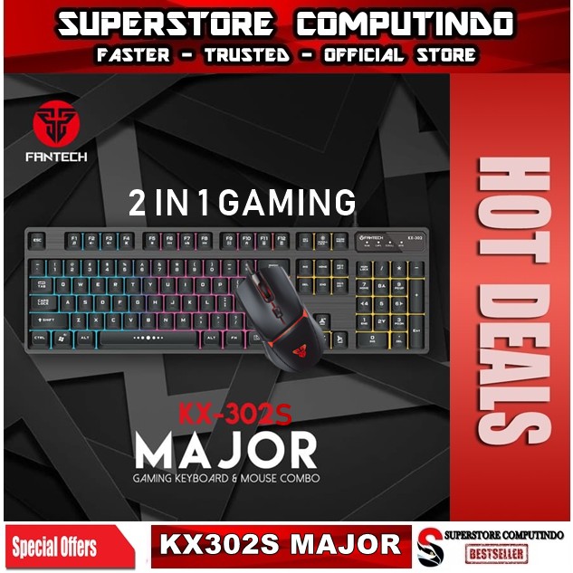 Fantech KX302S MAJOR Keyboard Mouse Gaming Combo Bundle