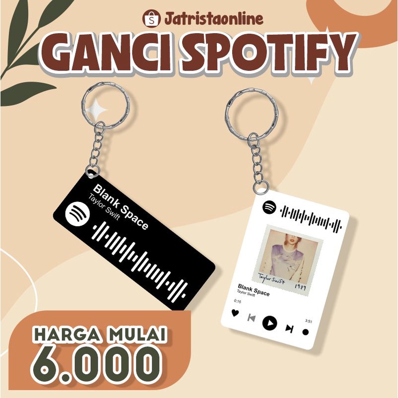 GANTUNGAN KUNCI CUSTOM SPOTIFY ACRILYC DESIGN BEBAS PLAYLIST BARCODE