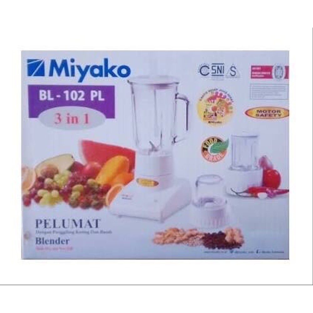 DM - Miyako BL 102 PL Blender Plastik 3 in 1 3in1 1 Liter Listrik  BL-102-PL