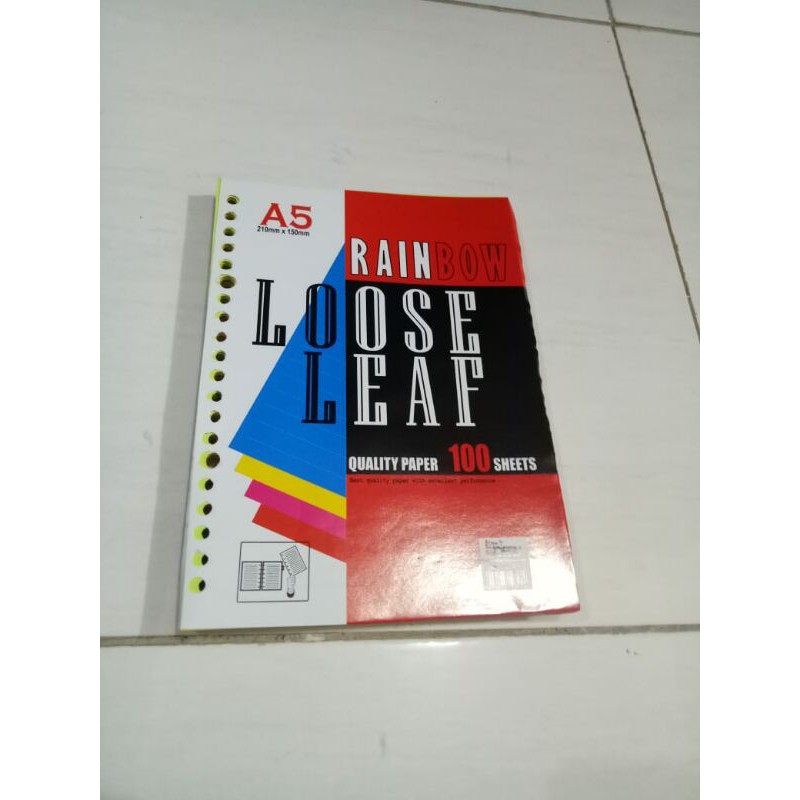 

Isi binder/ loose leaf warna A5 isi 100