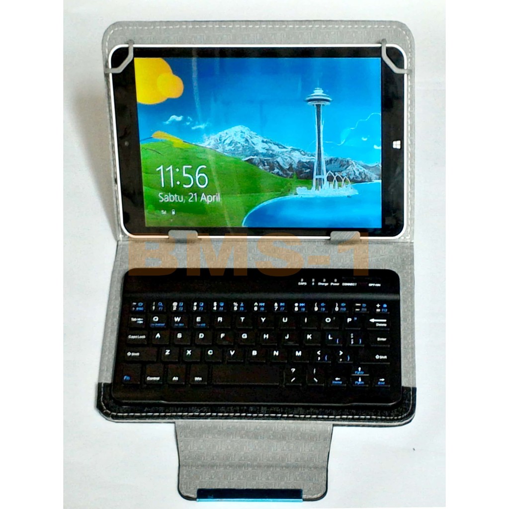 ADVAN W80 BLUETOOTH KEYBOARD LEATHER CASE UNIVERSAL - Hitam