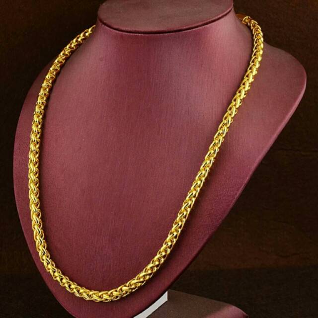 Kalung Pria Titanium Rantai Gold Emas