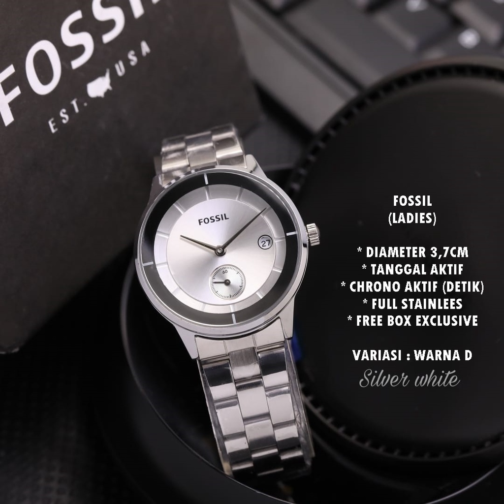 (BISA COD) JAM TANGAN WANITA FASHION RANTAI BODY BULAT TANGGAL &amp; CHRONO AKTIF