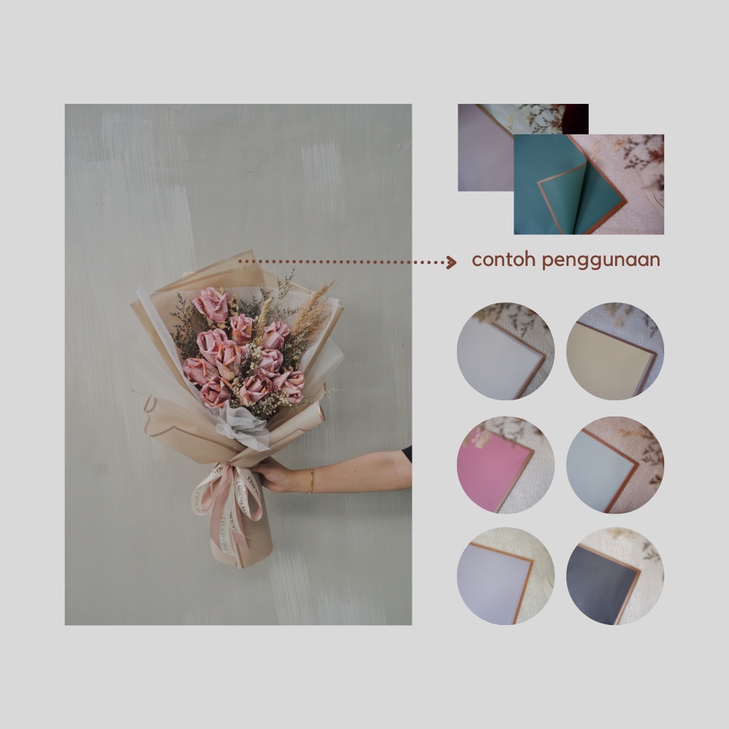 

Cellophane Gold Line Paper | Kertas Wrap |Flower Wrap