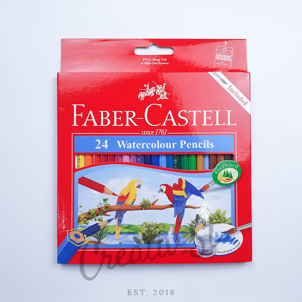 

FABER CASTELL Watercolor 24 Pensil Warna Aquarelle Watercolour Water Color