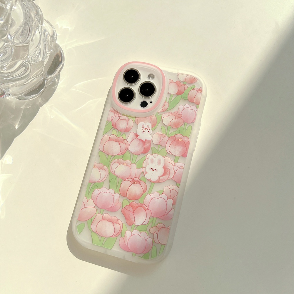 Case Pelindung Bahan tpu Buram Desain Tulip 13 Untuk iPhone 11 7Plus 8Plus Xr XS Max 13 12 Pro Max 11 11 7 8