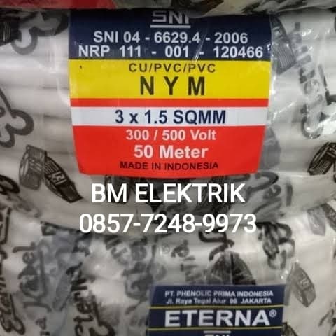 KABEL ETERNA NYM 3X1.5 @50MTR/ROL Termurah