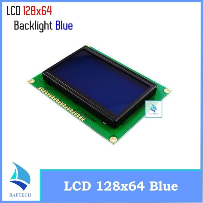 LCD 128x64 12864 Blue Backlight LCD for Arduino or Raspberry Biru