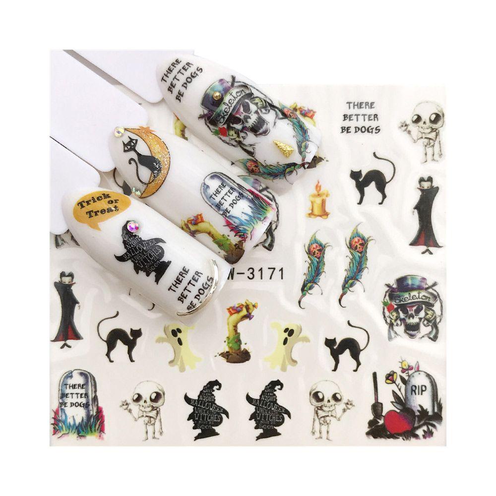 Chooky Stiker Nail Art DIY Motif Burung Merak Tema Natal / Musim Gugur