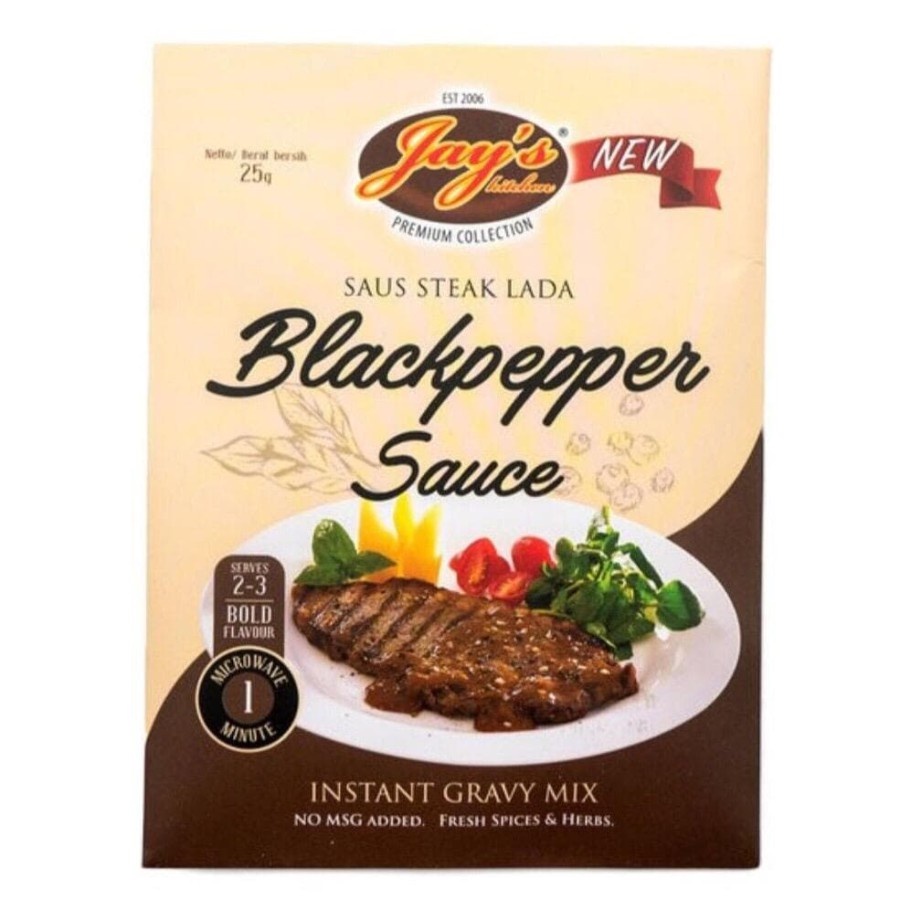 

Jay's Kitchen Blackpepper Gravy Steak Sauce 25g Saus Daging Lada Hitam Healthy Wagyu