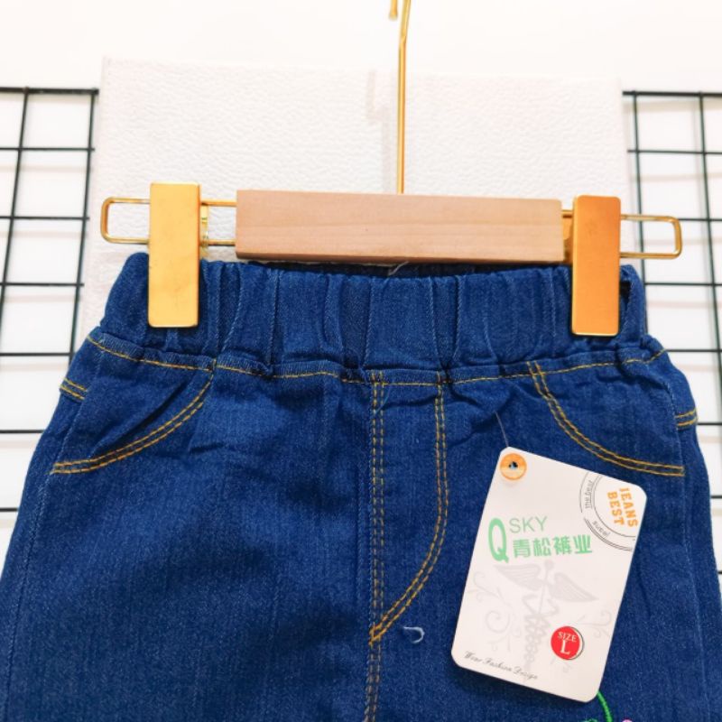 Celana Jeans Anak Perempuan Import Premium Bordir 2- 6 tahun Laurakidshop