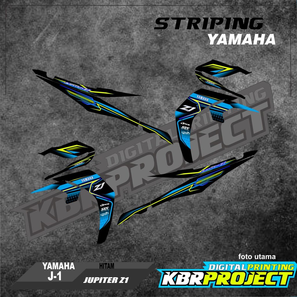 (cod) stiker motor - striping jupiter z1- motor yamaha - motor – jupiter z1 - Racing J-1 TRANSPARAN