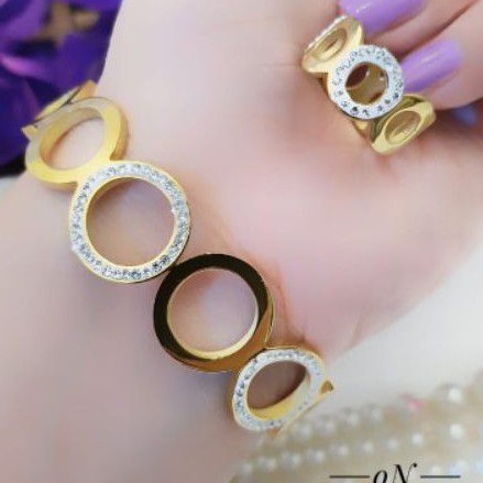 Titanium Set Gelang dan Cincin T377