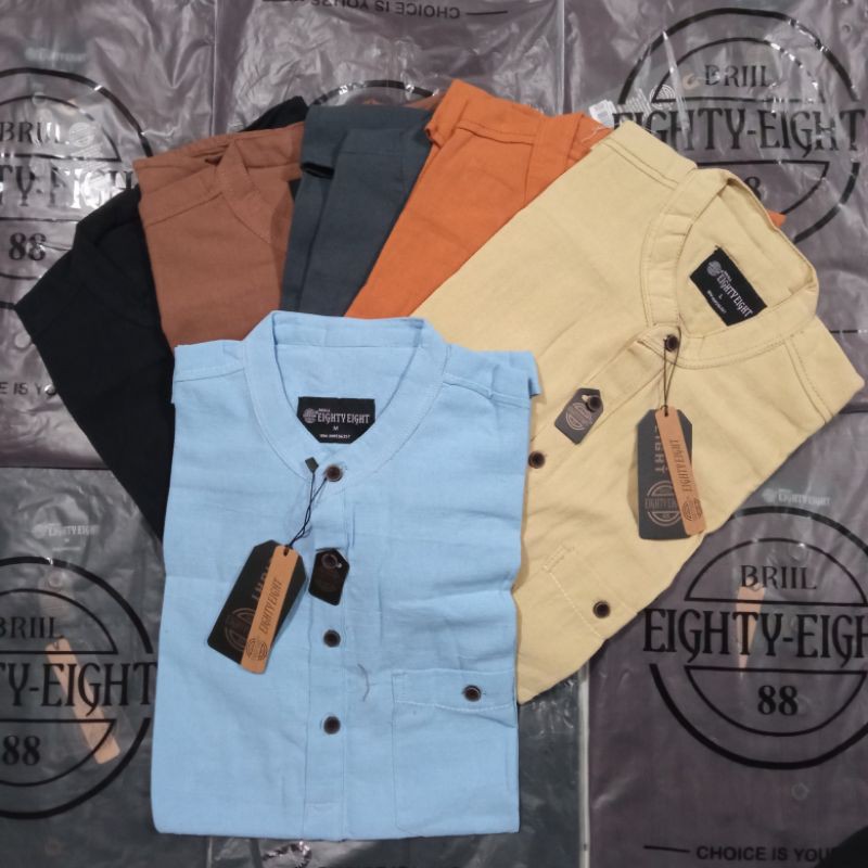 BAJU KURTA KEMEJA KOKO KEMKO PRIA LENGAN PENDEK ORIGINAL TERBARU EIGHTYEIGHT