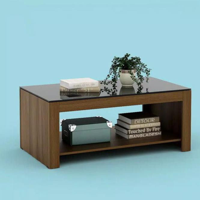 Meja Tamu Minimalis Meja Coffee Table - Brown Walnut Firando_Official