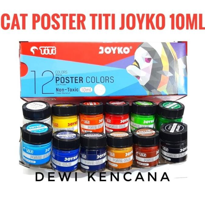 

PERALATAN MELUKIS CAT POSTER SET TITI JOYKO 10ML / CAT POSTER BOTOL 1 SET ISI 12 WARNA ALAT LUKIS