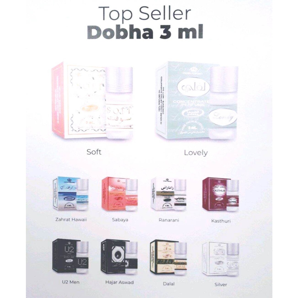 Parfum DOBHA Roll On 3ml Non Alkohol Pilih Varian Aroma