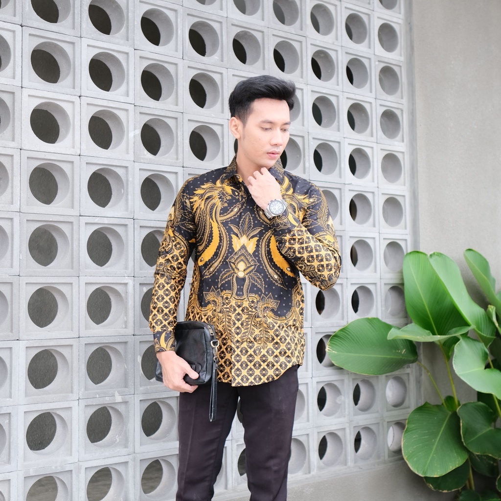 Kemeja Batik Pria Cowok Lengan Panjang Slimfit Regular Atasan Batik Premium Pria Cowo Prabuseno Kondangan Couple Pasangan Batik Pekalongan Anak Laki Laki Kekinian Original Modern Seragam Kantor