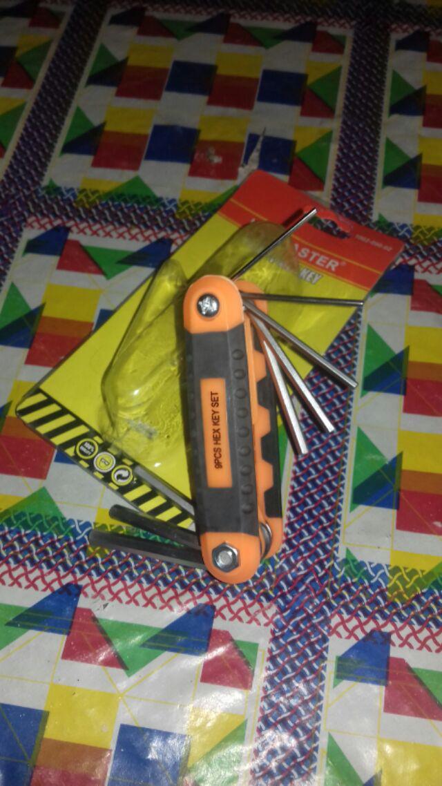 Kunci L Kenmaster 9pcs Lipat Praktis Spion Baut Body Motor /peralatan Elektronik Dll