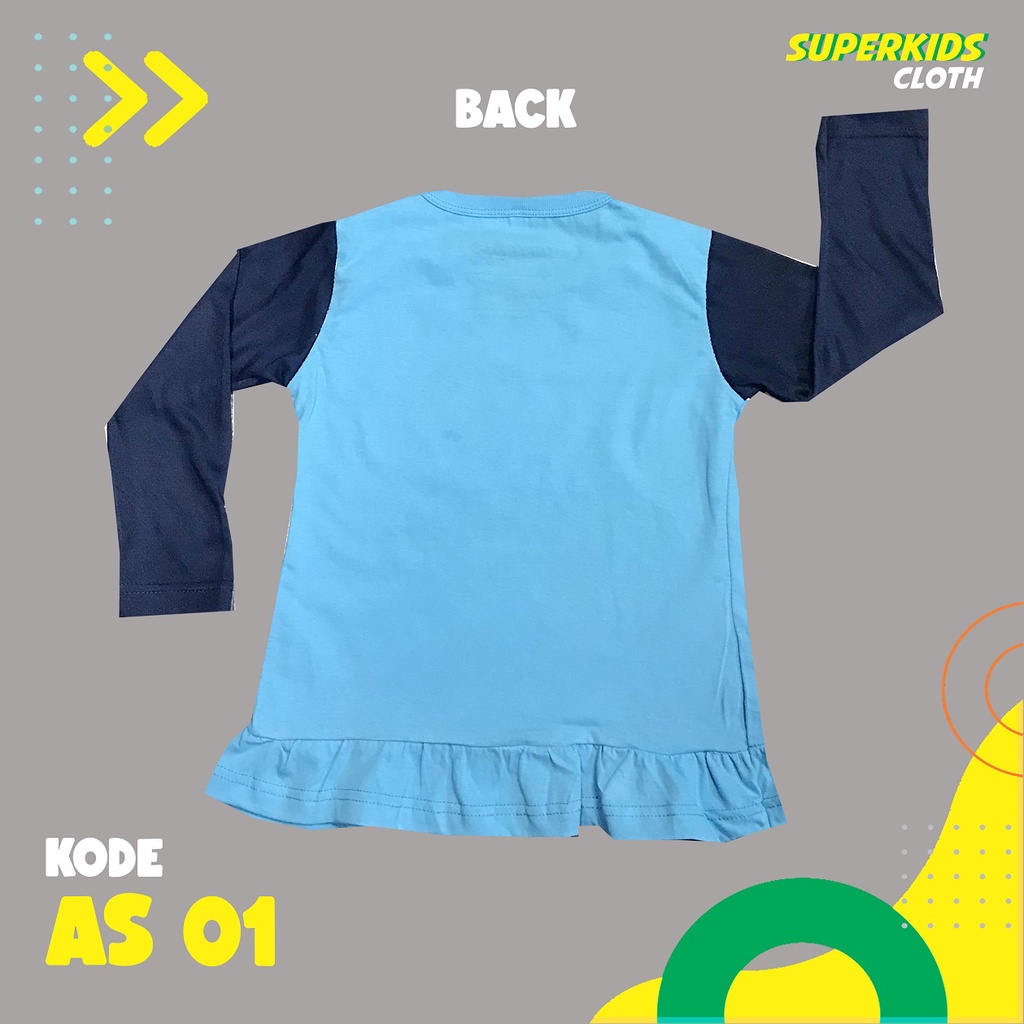 BAJU ANAK PEREMPUAN / KAOS ANAK PEREMPUAN / PAKAIAN ANAK CEWEK KAOS ANAK PEREMPUAN LENGAN PANJANG RAJIN SHOLAT ECER GROSIR SUPERKIDS CLOTH 1 - 11 TAHUN