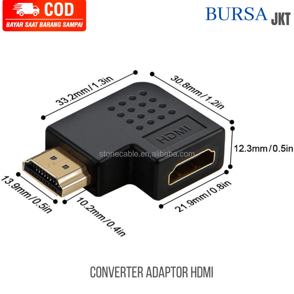 KONEKTOR SAMBUNGAN HDMI L 270 DERAJAT SLIM