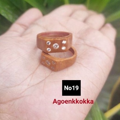 Cincin plat mata 5 ukuran 19 coklat kokka kaukah