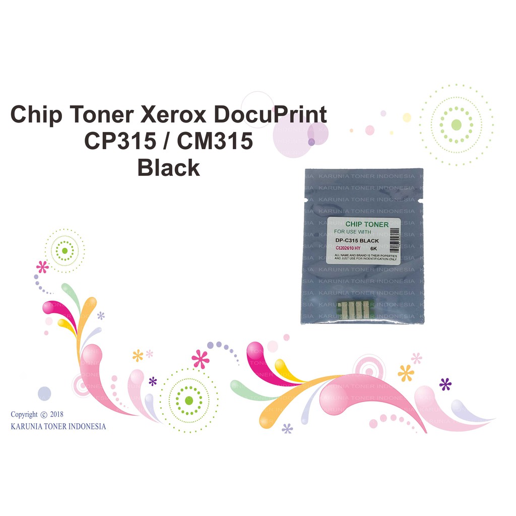 Chip Toner Xerox DocuPrint CP315 / CM315 - Black