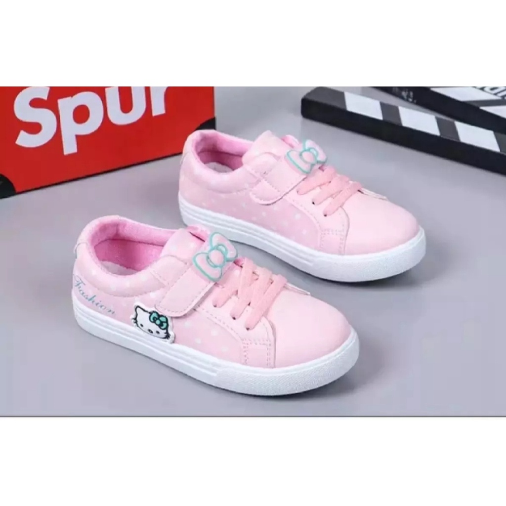 Sepatu Sneakers Anak Perempuan Murah Motif Hello Kitty Lucu dan Berkualitas 26-35 Umur 3-10 Tahun