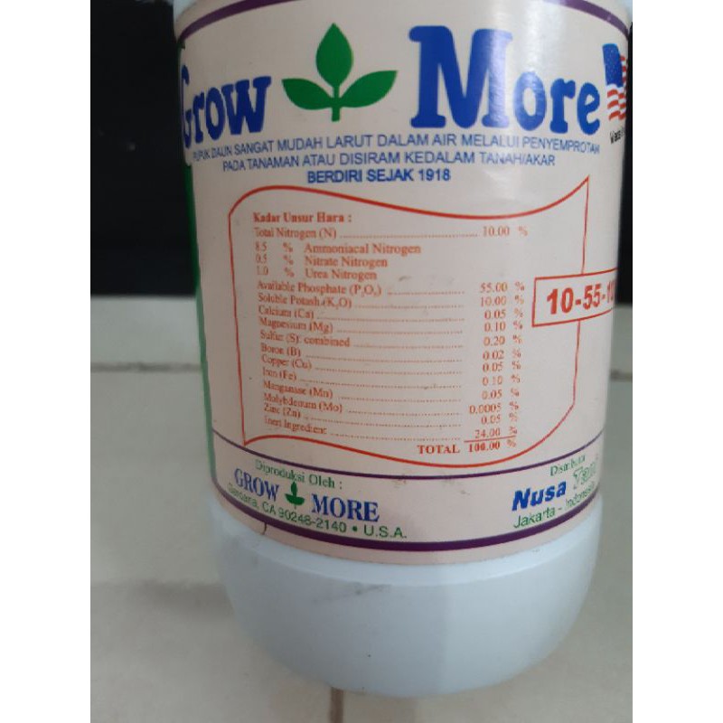 Pupuk NPK+Mikro Growmore 10 55 10| 454 gram