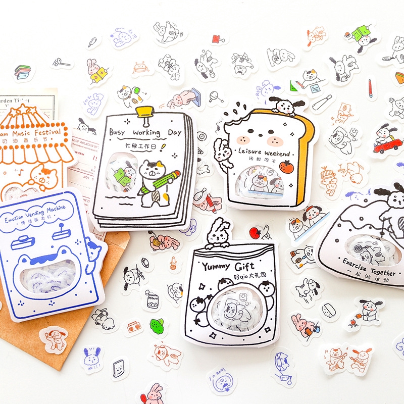 6pcs Set Stiker Variasi Berbagai Motif Kartun Lucu Imut 6pcs Set Stiker Variasi Berbagai Motif Kartun Lucu Imut