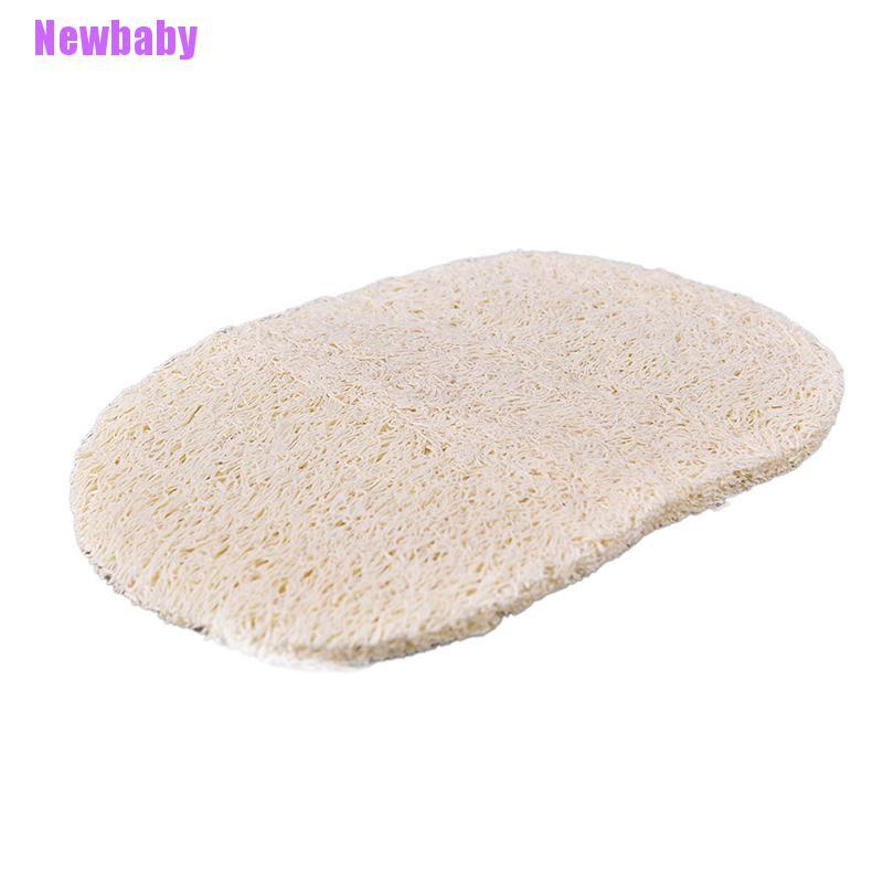 (Newbaby) Spons Loofah Alami Dua Sisi Bahan Microfiber Untuk Mencuci Piring