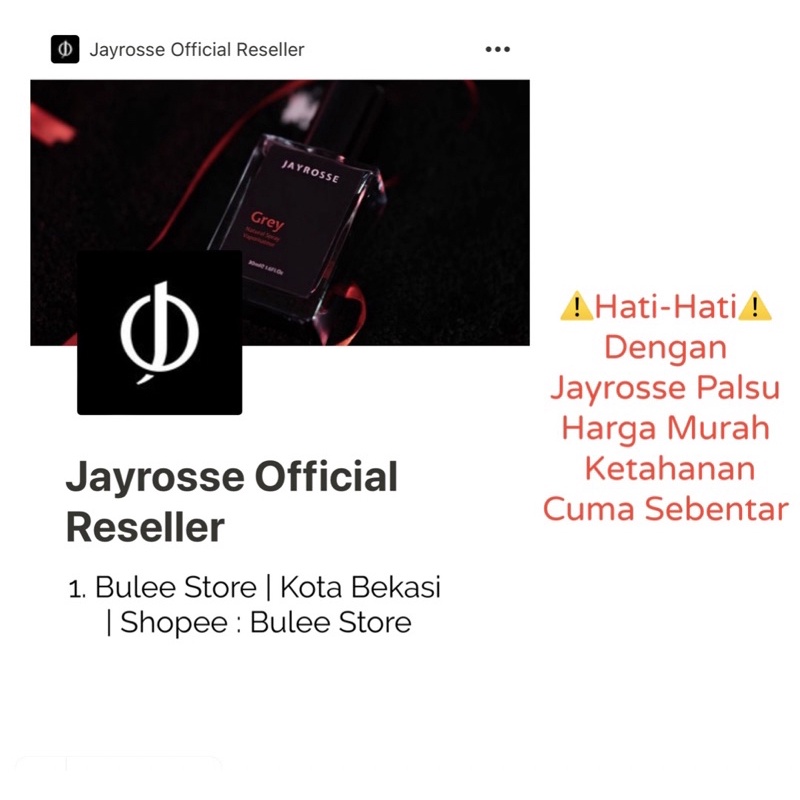 PROMO Jayrosse Perfume - Grey | Parfum Wangi Tahan Lama 24 JAM