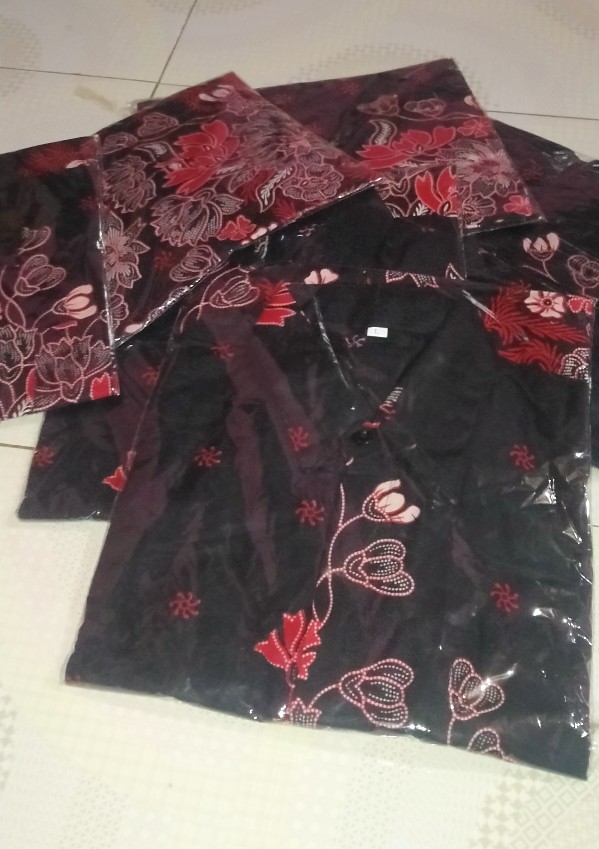 Batik Couple Keluarga Sania Ruffle Ori Ndoro Jowi Dnt Matahari Merah
