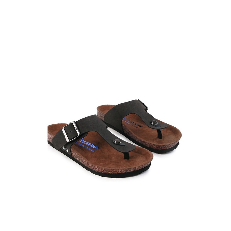 SANDAL JEPIT PLAYBOY PRIA ORIGINAL CASUAL BRANDED ASLI HITAM PL12