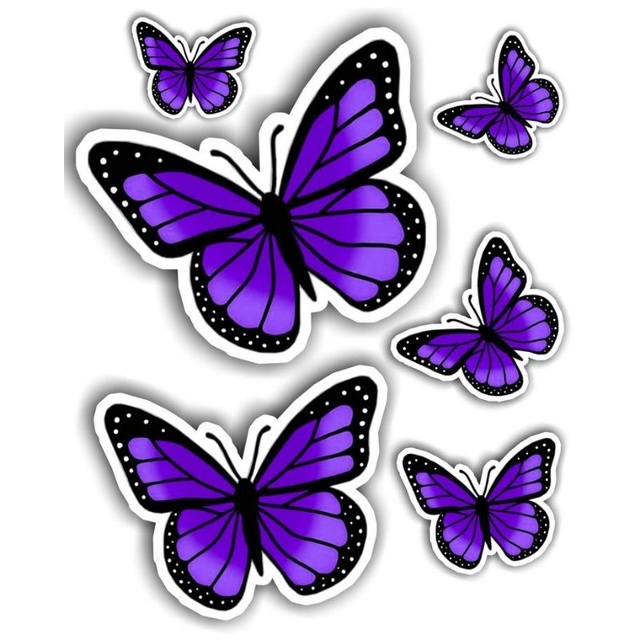 

(7 x 10)kupu sticker stiker butterfly warna warni