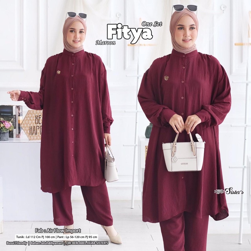TERBARU TERMURAH 100% ORIGINAL Fitya One Set Original by Hijab Sister’s Set Wanita Daily Set DIJAMIN