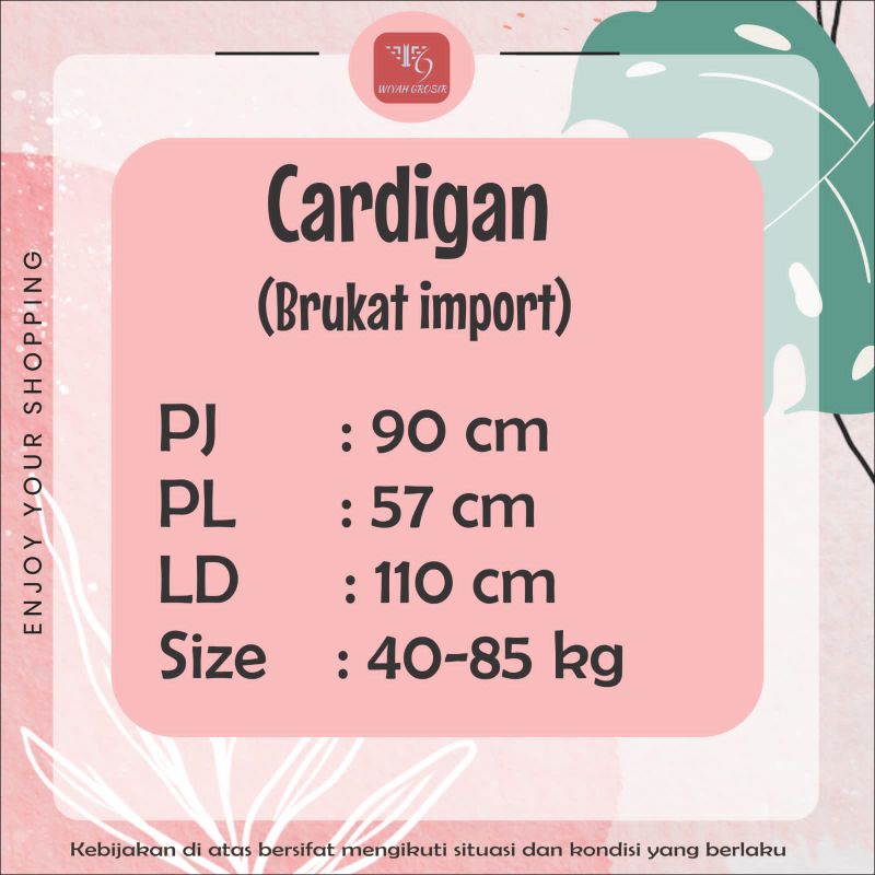 Cardigan Burkat premium lengan balon /cardigan burkat premium murah /cardigan brukat panjang murah