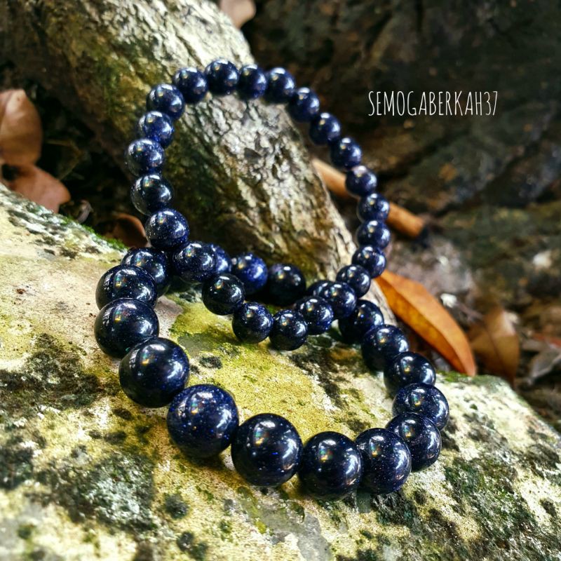 Gelang Batu Pasir Emas Biru Malam