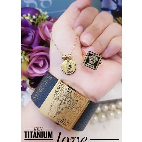 Titanium set gelang kalung dan cincin