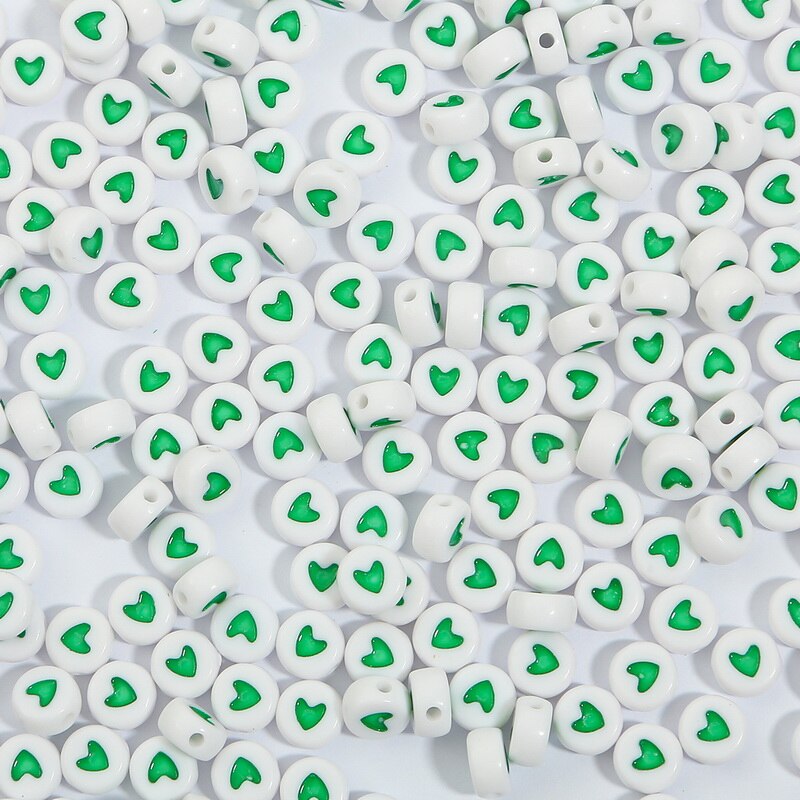 100pcs / Kantong Manik-Manik Akrilik Bentuk Hati Warna-Warni Ukuran 7x4mm Untuk Membuat Perhiasan Anak Handmade