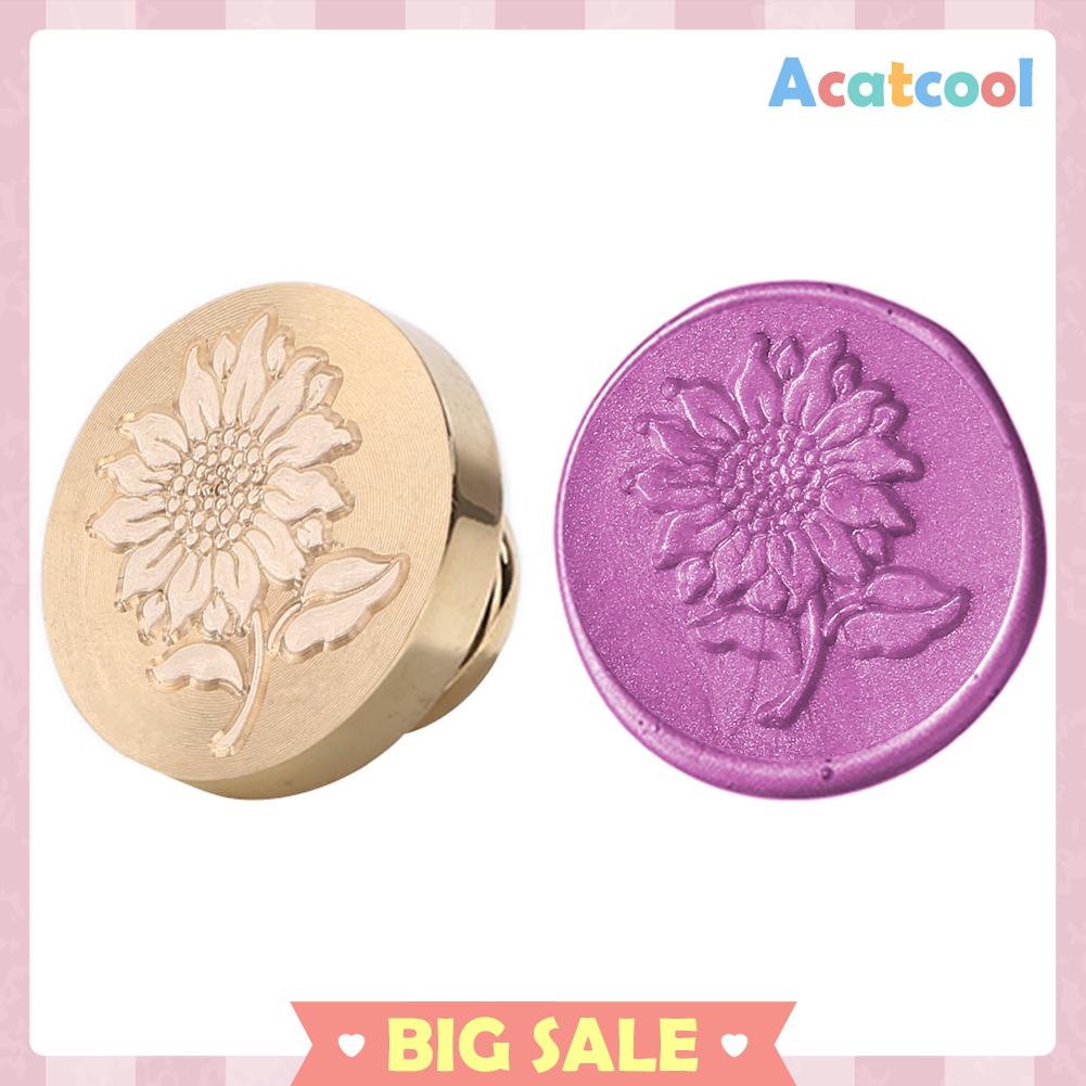 Kepala Stempel Segel Lilin Bentuk Bulat Motif Bunga Antik Untuk Hobi Diy