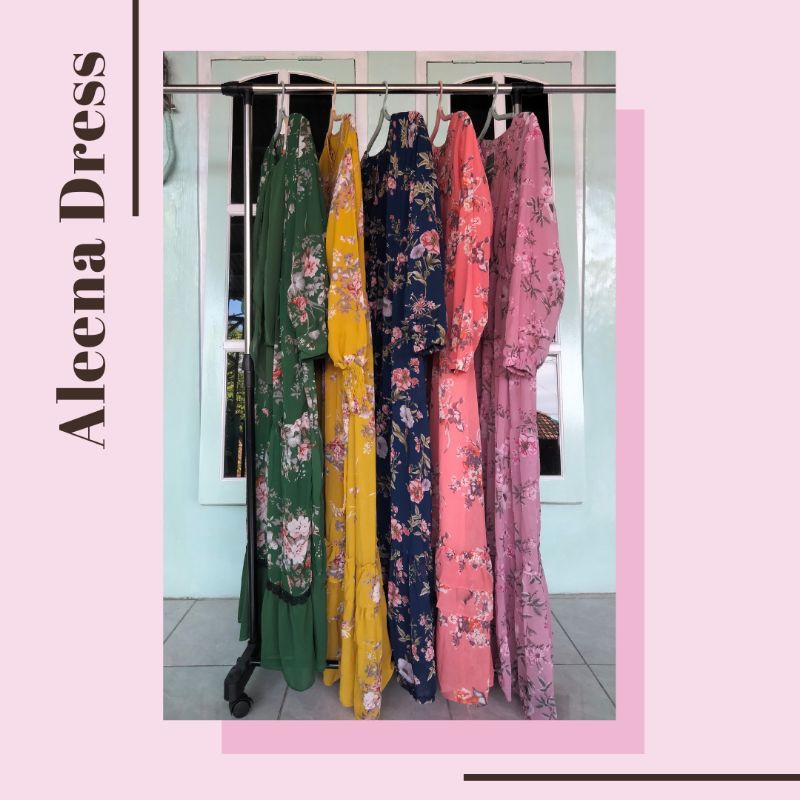 [Aleena Dress] Set Gamis Bunga | Oneset Gamis