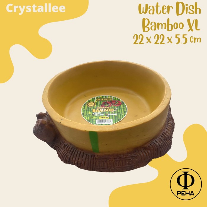 Water Dish Bamboo XL Tempat Minum Reptil Kadal Tegu Anjing Kucing