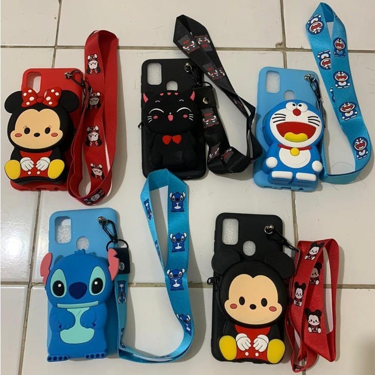 Softcase dompet + tali Samsung Galaxy A70 A70S M31 case kartun
