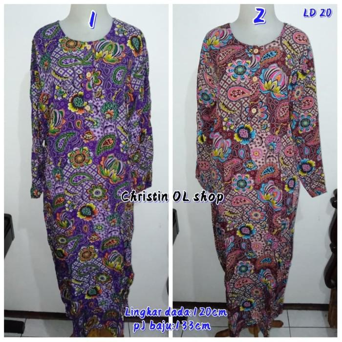 Daster Batik Kencana Ungu Tangan Panjang (Ld 20)