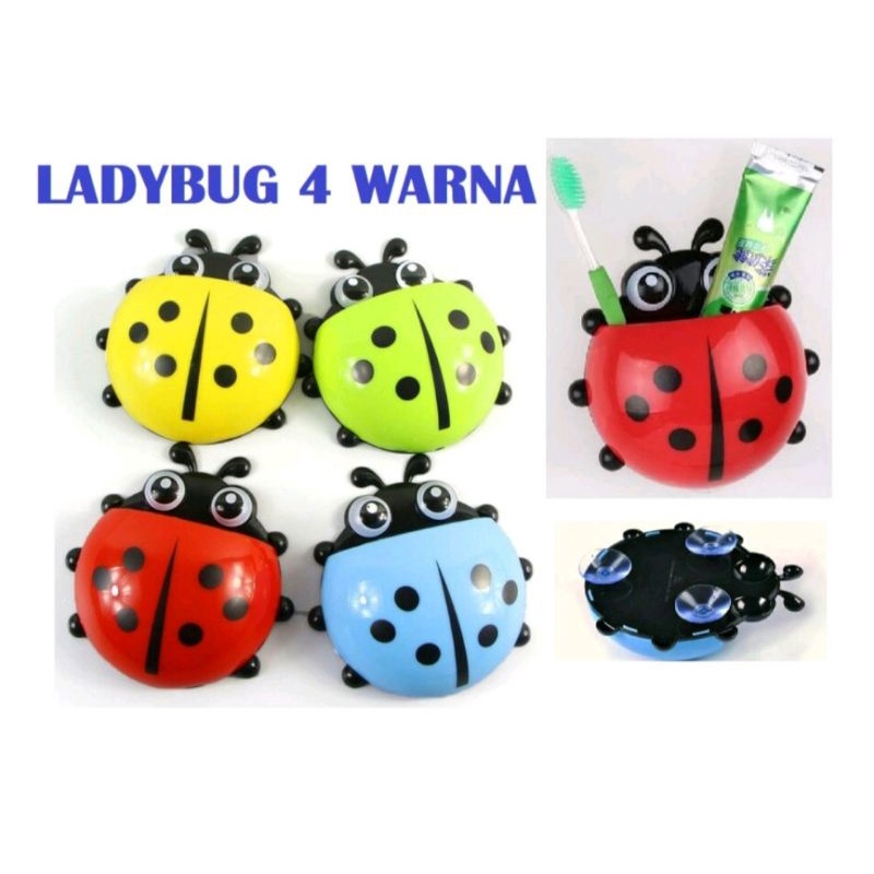 TERMURAH GROSIR Tempat Sikat Gigi Kumbang Tempat Odol Motif Kumbang Hanger Sikat Odol Ladybug Toothbrush