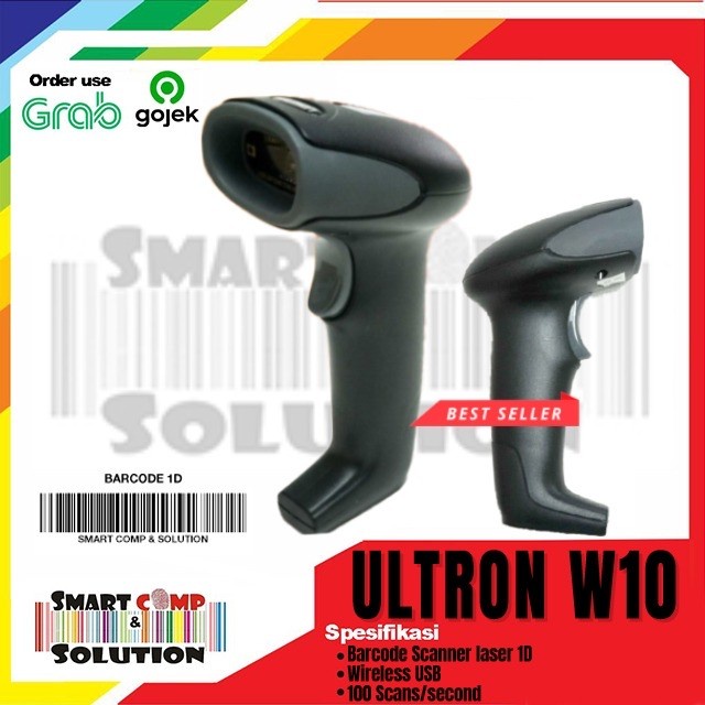 Scanner Barcode Wireless 1D Ultron W10