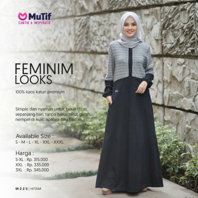 Gamis mutif 225 hitam